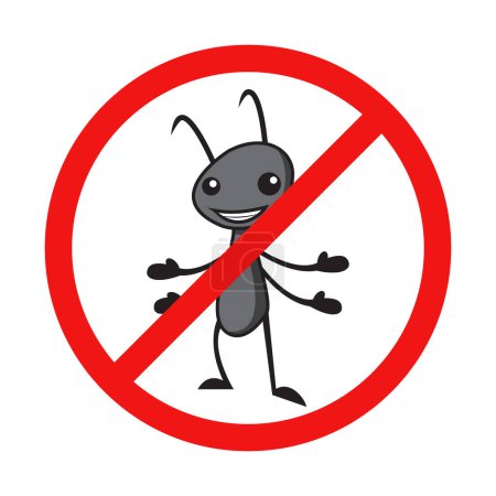 No Ants Sign on White Background