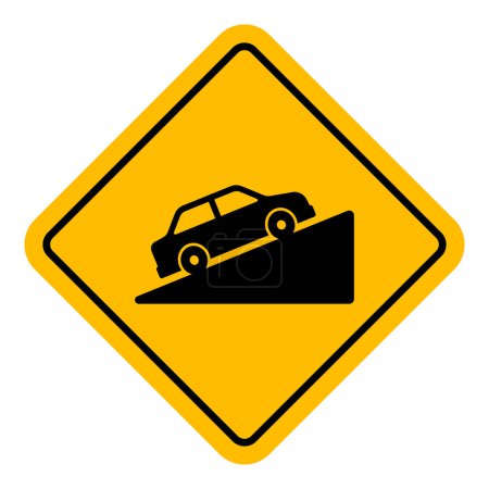 Vector Steep Hill Uphill Road Sign