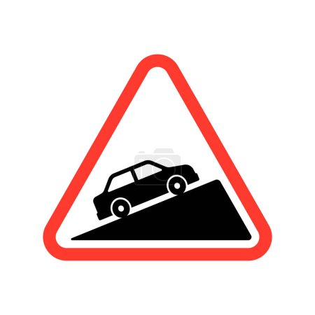Vector Uphill Road Sign Illustration