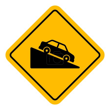 Téléchargez les illustrations : Signe de route de descente de colline escarpée vectorielle - en licence libre de droit