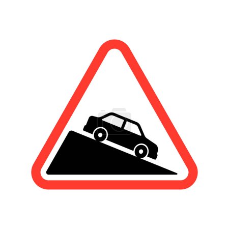 Foto de Vector Downhill Road Sign Ilustración - Imagen libre de derechos