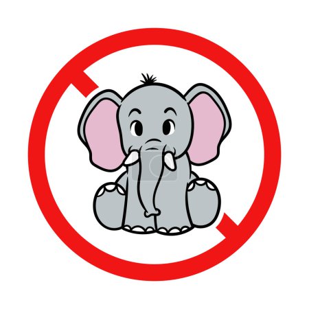 Foto de Ningún signo de elefante sobre fondo blanco - Imagen libre de derechos