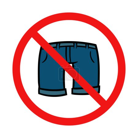 Illustration for No Pants Sign on White Background - Royalty Free Image