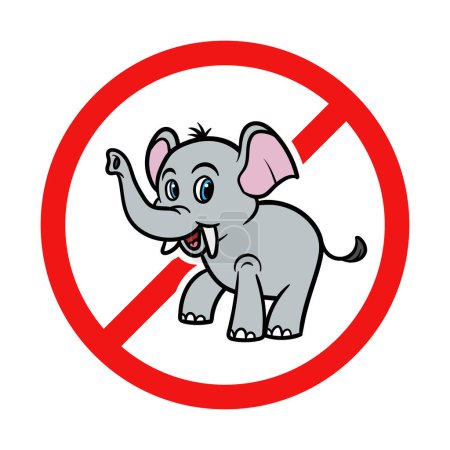 Foto de Ningún signo de elefante sobre fondo blanco - Imagen libre de derechos