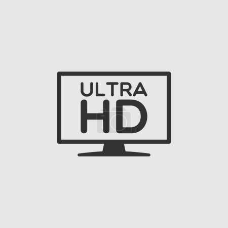 Illustration for Vector Simple Isolated Ultra HD Monitor Icon - Royalty Free Image