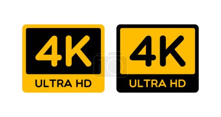 Illustration for Vector 4K Ultra HD Labels - Royalty Free Image