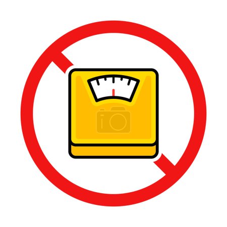 No Weight Scale Sign on White Background