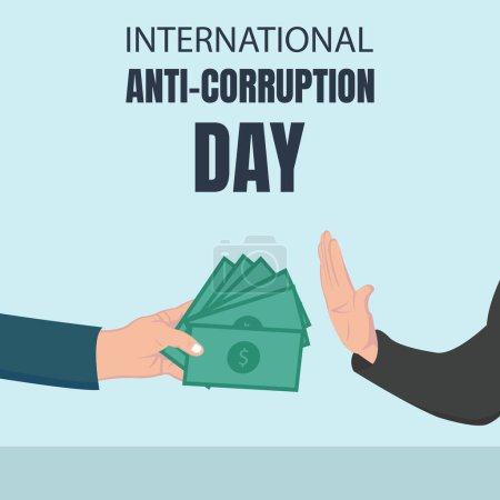 Illustration for Illustration vector graphic of hands refuse to give bribes in the form of money, perfect for international day, anti corruption day, celebrate, greeting card, etc. - Royalty Free Image