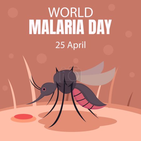 Illustration for Illustration vector graphic of Mosquitoes are biting human skin, perfect for international day, world malaria day, celebrate, greeting card, etc. - Royalty Free Image