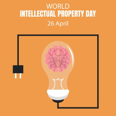 Téléchargez les illustrations : Illustration vector graphic of the lamp contains the right and left brains with electrical wires, perfect for international day, intellectual property day, celebrate, greeting card, etc. - en licence libre de droit