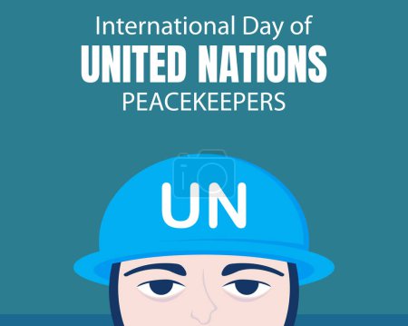 Illustration for Illustration vector graphic of head of a UN soldier, perfect for international day, united nations peacekeepers, celebrate, greeting card, etc. - Royalty Free Image
