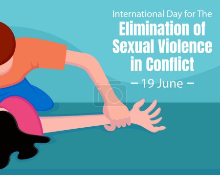 Illustration for Illustration vector graphic of a man is sexually assaulting a woman, perfect for international day, elimination of sexual violence, conflict, celebrate, greeting card, etc. - Royalty Free Image