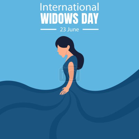 Illustration for Illustration vector graphic of a widow in a long skirt, perfect for international day, international day of widows, celebrate, greeting card, etc. - Royalty Free Image
