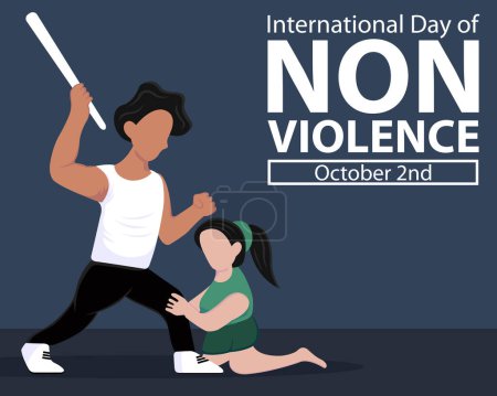Téléchargez les illustrations : Illustration vectorielle graphique d'une femme sera battu avec un bâton, parfait pour la journée internationale, Journée internationale de la non violence, célébrer, carte de vœux, etc. - en licence libre de droit