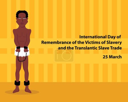 Ilustración de Ilustración vector gráfico de un esclavo masculino tenía sus manos esposadas, perfecto para el día internacional, recuerdo de las víctimas, la esclavitud y la traslación, la trata de esclavos, celebrar, tarjeta de felicitación, etc. - Imagen libre de derechos