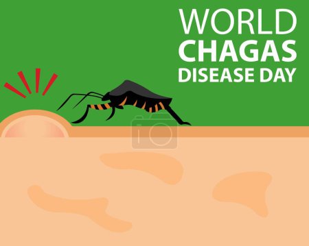Illustration Vektorgrafik von Insekten beißen menschliche Haut, perfekt für den internationalen Tag, Welt-Chagas-Krankheit Tag, feiern, Grußkarte, etc.