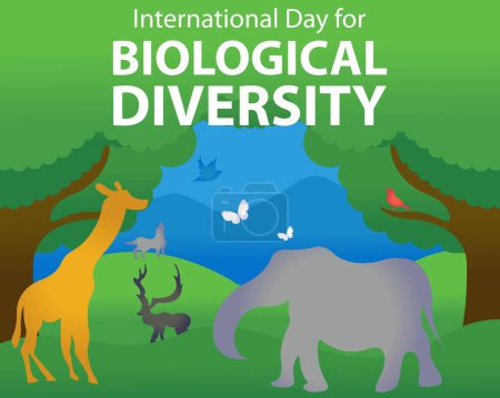 Illustration Vektorgrafik des Ökosystems in Bergwäldern, perfekt für den internationalen Tag, biologische Vielfalt, feiern, Grußkarte, usw..