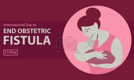 illustration vector graphic of a mother is holding her baby, perfect for international day, end obstetric fistula, celebrate, greeting card, etc.
