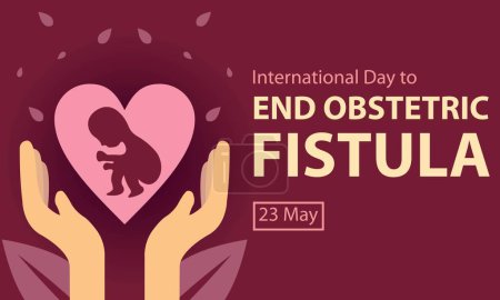 illustration vector graphic of pair of hands holding baby silhouette, perfect for international day, end obstetric fistula, celebrate, greeting card, etc.