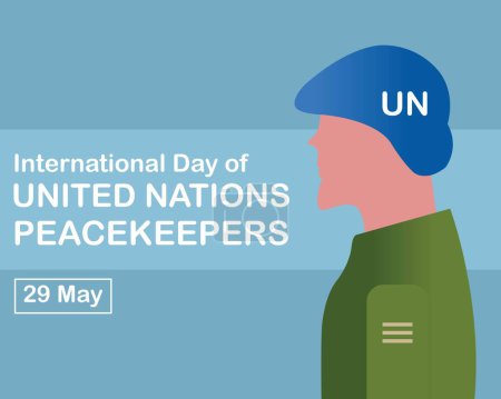 Illustration for Illustration vector graphic of soldiers in full uniform wearing helmets, perfect for international day, united nations peacekeepers, celebrate, greeting card, etc. - Royalty Free Image