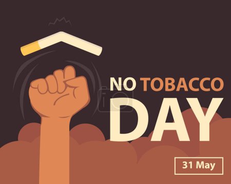 Illustrationsvektorgrafik der Hand, die den Zigarettenstock trifft, perfekt für den internationalen Tag, keinen Tabaktag, feiern, Grußkarte, usw..