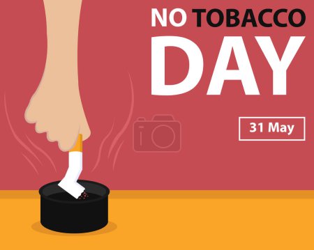 Illustration Vektorgrafik der Hand legt Zigarette in Aschenbecher, perfekt für internationalen Tag, kein Tabaktag, feiern, Grußkarte, etc.