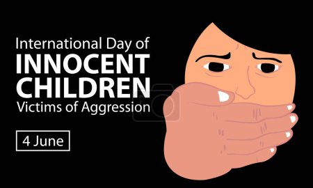 illustration vector graphic of a small child's face is covered by a hand, perfect for international day, innocent children, victims of aggression, celebrate, greeting card, etc.