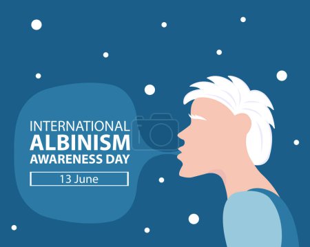 illustration vector graphic of a man pops a speech bubble, perfect for international day, albinism awareness day, celebrate, greeting card, etc.
