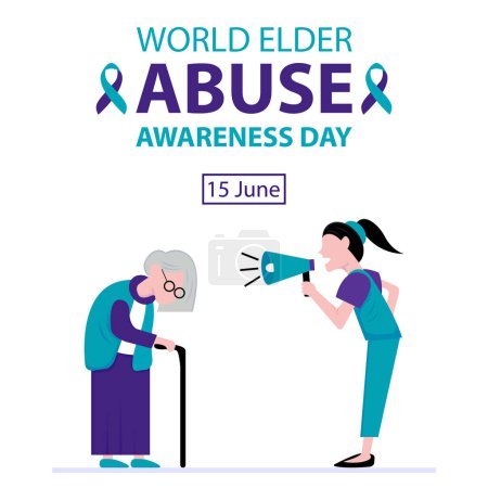Illustration for Illustration vector graphic of a grandmother was scolded by a woman, perfect for international day, world abuse awareness day, celebrate, greeting card, etc. - Royalty Free Image
