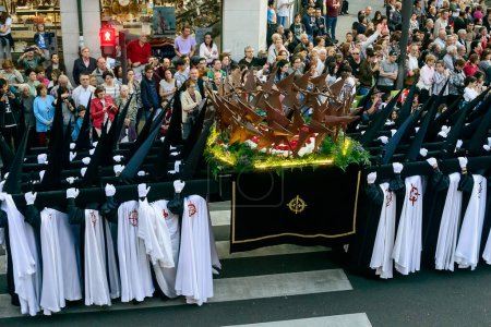 Photo for The crown in the Easter Week Procession of the Brotherhood of Jesus in his Third Fall on Holy Monday in Zamora, Spain. - Royalty Free Image