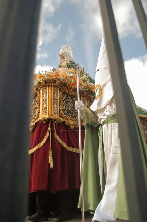 Photo for Holy Week in Zamora, Spain. Holy Thursday procession of the Brotherhood of the Virgin of Hope. - Royalty Free Image