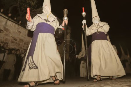 Photo for Holy Week in Zamora, Spain. Procession of the Penitential Brotherhood of Jess Yacente. - Royalty Free Image