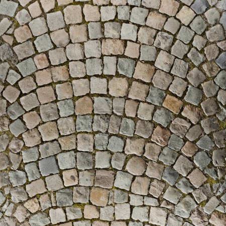 Foto de Primer plano del pavimento de adoquines. Fondo abstracto y textura para el diseño. - Imagen libre de derechos