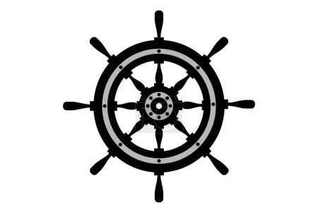 Illustration for A rudder ship yacht icon vector marine background - Royalty Free Image