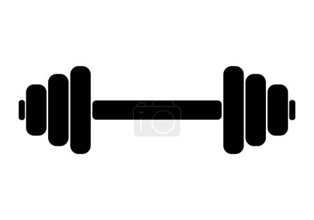 Illustration for Dumbbell symbol for training on a white background athletics bodybuilding emblem - Royalty Free Image