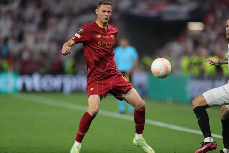 Photo for Budapest, Hungary: 31.05.2023: Nemanja Matic of Roma in action during the Final UEFA Europa League 2023  match between Sevilla FC vs AS Roma at Puskas Arena of Budapest in Hungar - Royalty Free Image