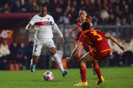 Photo for Rome, Italy 20.12.2023: Katoto of Psg in action during  the UEFA WOMEN CHAMPIONS League 2023-2024 football match AS ROMA vs Paris Saint-Germain at tre fontane stadium in Rome. - Royalty Free Image