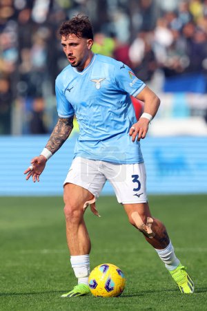 Photo for Rome, Italy 14.01.2024:Luca Pellegrini of Lazio   in action during  the Italian Serie A TIM 2023-2024 football match SS Lazio vs US Lecce at Olympic Stadium in Rome. - Royalty Free Image