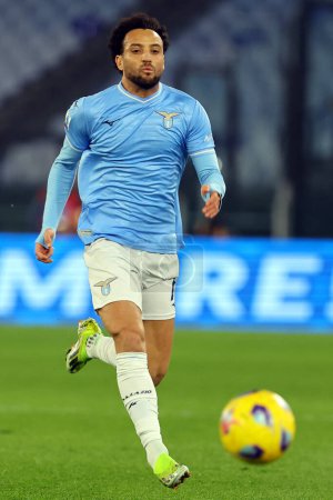 Photo for Rome, Italy 28.01.2024:  Felipe Anderson of Lazio in action during  the Italian Serie A TIM 2023-2024 football match SS Lazio vs SSC Napoli at Olympic Stadium in Rome. - Royalty Free Image