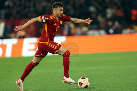 Photo for Rome, Italy 18.04.2024:  Stephan El Shaarawy of Roma \ during the UEFA Europa League 2023-2024, quarter final , football match between AS Roma vs AC Milan at Olympic Stadium in Rome. - Royalty Free Image