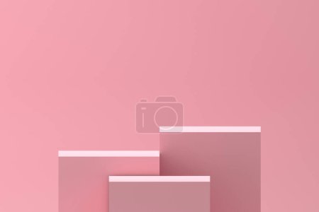 Photo for Pink podium, cosmetic display product stand. - Royalty Free Image