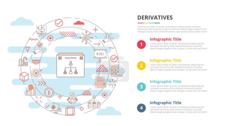 Illustration for Derivatives concept for infographic template banner with four point list information vector illustration - Royalty Free Image