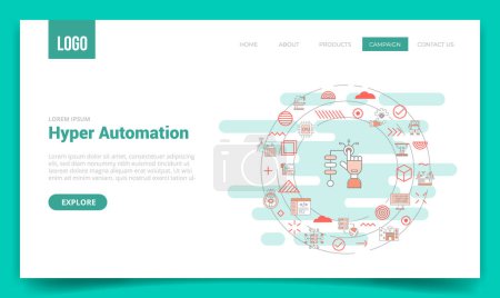 hyper automation concept with circle icon for website template or landing page homepage vector illustration