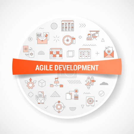 Illustration for Agile development concept with icon concept with round or circle shape for badge vector - Royalty Free Image