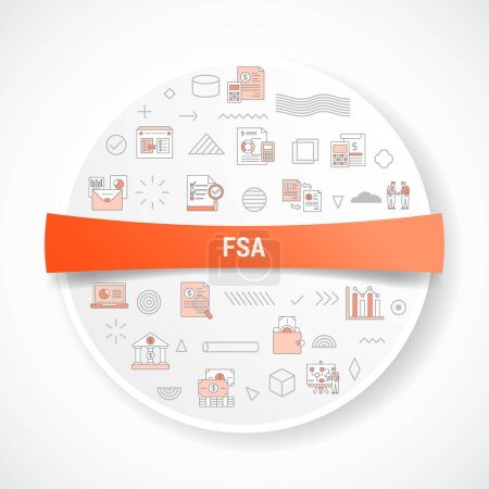 Illustration for Fsa flexible spending account concept with icon concept with round or circle shape for badge vector illustration - Royalty Free Image