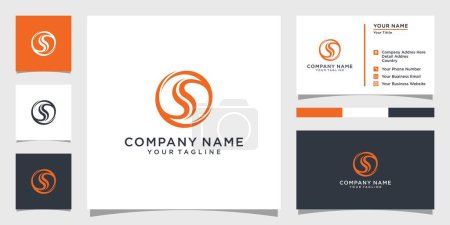 Téléchargez les illustrations : SS or S initial letter logo design vector with business card design. - en licence libre de droit