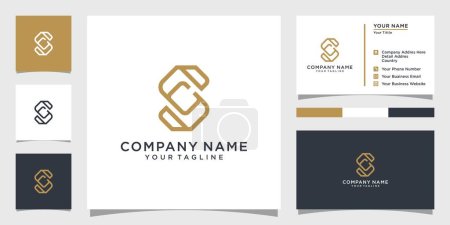 SC or CS initial letter design monogram with business card design.
