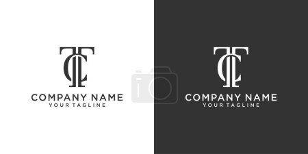 Téléchargez les illustrations : Concept de conception de logo TC ou CT lettre initiale sur fond noir et blanc - en licence libre de droit