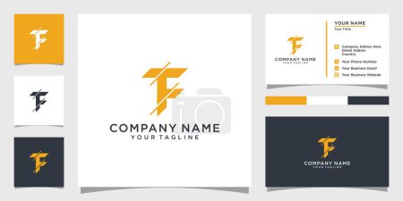 Téléchargez les illustrations : Vecteur de conception de logo de lettre initiale TF ou FT avec conception de carte de visite - en licence libre de droit