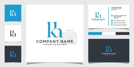 Vecteur de conception de logo de lettre initiale KH ou HK avec la conception de carte de visite.